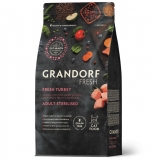 GRANDORF FRESH для взрослых стерилизованных или пожилых кошек с чувствительным пищеварением или склонных к аллергии Свежее мясо индейки с бататом 400г