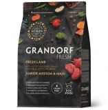 GRANDORF FRESH Сухой беззерновой корм с живыми пробиотиками для юниоров средних и крупных пород с 4 месяцев, беременных и кормящих собак. Свежее мясо ягненка с бататом 10 кг