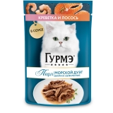 ГУРМЭ® Перл Влажный корм для кошек Морской Дуэт с креветкой и лососем в соусе 75 г
