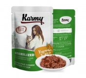 Karmy Sterilized влажный корм для стерилизованных кошек с курицей в желе, пауч 80г