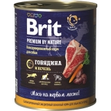 Консервы для собак Brit Premium by Nature Говядина и печень, 850г