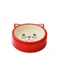 N1Миска керамическая, глубокая, в форме мордочки кошки, красная 12,5*12,5*4,4см, 120мл