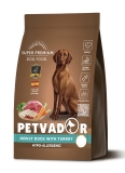 PETVADOR ADULT TURKEY WITH DUCK  Сухой корм для взрослых собак средних и крупных пород с чувствительным пищеварением индейка и утка 2кг