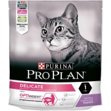 Pro Plan Delicate для взрослых кошек с чувствительным пищеварением или особыми предпочтениями в еде, с высоким содержанием индейки 400 г