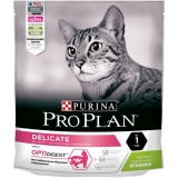 Pro Plan Delicate Сухой корм для взрослых кошек с чувствительным пищеварением или с особыми предпочтениями в еде, с высоким содержанием ягненка 400 г