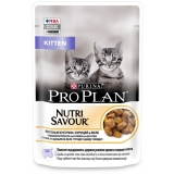 Pro Plan Nutri Savour Влажный корм для котят, кусочки с курицей в желе 85 г