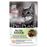 Pro Plan Nutri Savour Влажный корм для взрослых кошек, кусочки с ягненком, в желе 85 г
