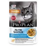 Pro Plan Nutri Savour Влажный корм  для взрослых кошек с чувствительной кожей, нежные кусочки с треской, в соусе 85 г