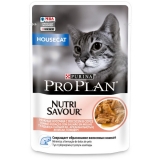Pro Plan Nutri Savour Влажный корм для взрослых кошек, живущих дома, с лососем в соусе, пауч 85 г