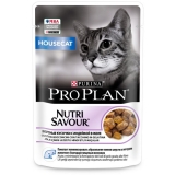 Pro Plan Nutri Savour Влажный корм для взрослых кошек, живущих дома, вкусные кусочки с индейкой, в желе 85 г