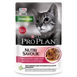 Pro Plan Nutri Savour Влажный корм для взрослых стерилизованных кошек и кастрированных котов, с уткой в соусе 85 г
