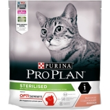 Pro Plan Сухой корм для стерилизованных кошек и кастрированных котов старше 1 года для поддержания органов чувств, с высоким содержанием лосося 400 г