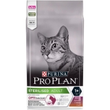 Pro Plan Сухой корм для взрослых стерилизованных кошек и кастрированных котов, с высоким содержанием утки и c печенью 1,5 кг