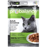 ProBalance Sensitive влажный корм для кошек с чувствительным пищеварением, пауч 85г