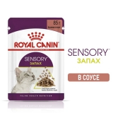Royal Canin Sensory smell корм консервированный полнорационный для взрослых кошек (в возрасте от 1 года до 7 лет), стимулирующий обонятельные рецепторы, кусочки в соусе, 85г