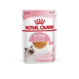 Royal Canin Kitten Jelly Корм консервированный полнорационный для кошек - Специально для котят в период второй фазы роста в возрасте до 12 месяцев, кусочки в желе, пауч 85г