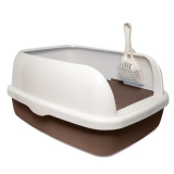Туалет для кошек прямоугольный "Титан" (совок в комплекте), кофейный, 520*400*250мм, серия HYGIENE, Triol