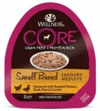 Wellness CORE Small Breed SAVOURY MEDLEYS консервы из курицы с уткой, горошком и морковью для собак мелких пород 85 г
