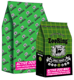 ZooRing Active Dog Max сухой корм для собак крупных и гигантских пород Мясо молодых бычков и рис с хондрозащитными агентами 10кг