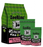 ZooRing Mini Active сухой корм без пшеницы для взрослых активных собак мини- и средних пород Dog Мясо молодых бычков и рис 10кг