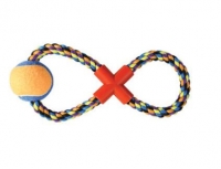 Веревка цветная восьмерка с мячом 27см Triol
