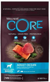 Wellness CORE сухой корм из лосося с тунцом для взрослых собак средних и крупных пород 10 кг