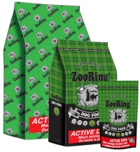 ZooRing Active Dog Мясо Сухой корм для взрослых активных собак средних и крупных пород Мясо молодых бычков и рис с хондрозащитными агентами 20кг