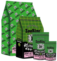 ZooRing Mini Active Dog сухой корм для собак Утка и рис с глюкозамином и хондроитином 700г